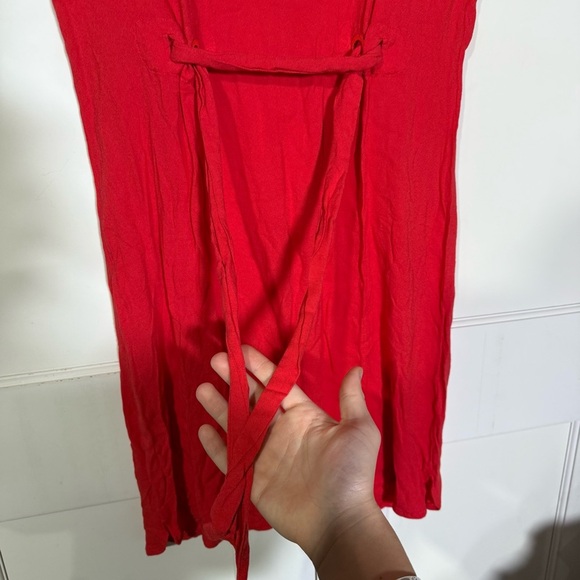 Seraphine Coral Belted Maternity Dress Woven Viscose Size 6 Short Sleeve - Picture 12 of 15